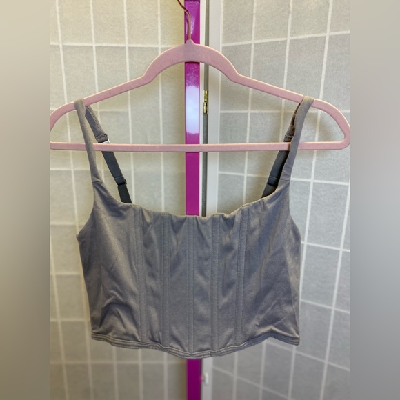 NWT SKIMS COTTON CORSETS Cotton Corset Bustier in gray - Picture 3 of 9